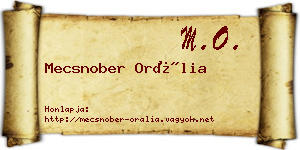 Mecsnober Orália névjegykártya